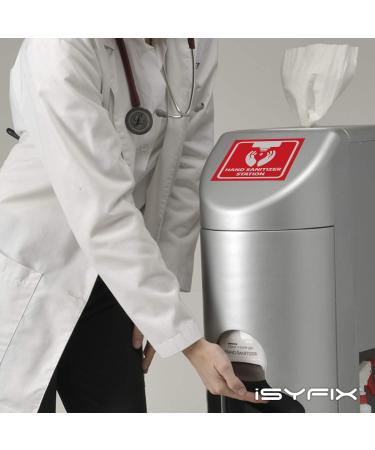 iSYFIX 6x6 Inch Hands Sanitizer Station Signs Stickers 4 Pack - Premium Self-Adhesive Vinyl Labels - UV Weather Scratch Water Fade Resistant - Indoor Outdoor Red/White - Buy Online on GoSupps.com