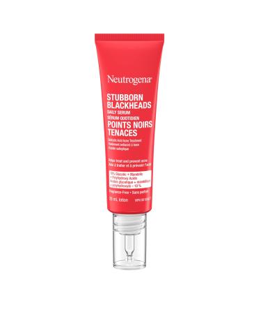 Neutrogena Stubborn Blackheads Daily Serum AHA Salicylic Acid Acne Treatment Glycolic + Mandelic + Polyhydroxy Acids Fragrance Free 29mL