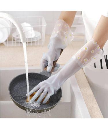 Lizusidtsy 3 Pairs Reusable Rubber Gloves Non-Slip Laundry Kitchen Gardening Household Gloves Easy to Use 42CM - Buy Online on GoSupps.com