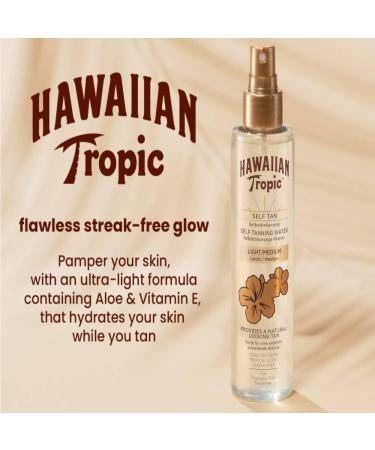  CorpoeCapelli 3 x Hawaiian Tropic Self-Tanning Water for Fair/Medium Skin for Face and Body Long Lasting 190 ml - Buy Online on GoSupps.com