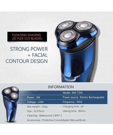 Buy Rechargeable Electric Shaver with Pop-Up Trimmer - IPX7 Waterproof 3D Rotary Razor for Easy Use & Storage - International Shipping Available - Buy Online on GoSupps.com