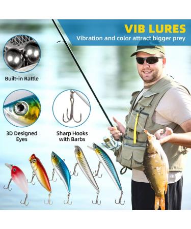 302 Pcs Fishing Lures Set - GOANDO Fishing Gear Tackle Box for Bass Trout Salmon - Spoon Lures, Soft Plastic Worms, Crankbait, Jigs, Hooks - Fishing Attractants and Accessories for Successful Fishing - Buy Online on GoSupps.com