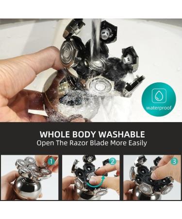 Head Shaver for Men - 4 in 1 Electric Bald Head Clipper & Beard Trimmer - USB Rechargeable 7 Blade Grooming Kit - Buy Online on GoSupps.com