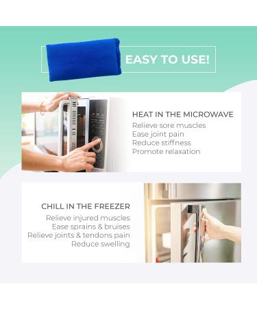 Moist Microwavable Heating Pad for Pain Relief - Hot/Cold Therapy for Joints and Muscles - 1 Pack Blue Rectangle - Calming Heat Pad for Cramps - Buy Online on GoSupps.com