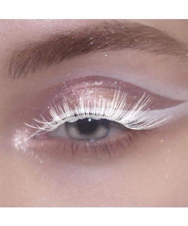 Uranian White False Eyelashes | Fluffy Mink Wispy Strip Lashes for Anime Cosplay & Festivals - Buy Online on GoSupps.com