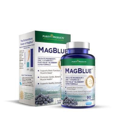 MagBlue by Purity Products - Magnesium Bisglycinate Buffered & More - 90 Tablets 1