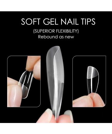 240 Pieces Half-Matte Nail Tips - Pre-Shaped Gelly Nails in 12 Sizes for Medium Coffin & Almond Shapes - International Shipping Available - Buy Online on GoSupps.com