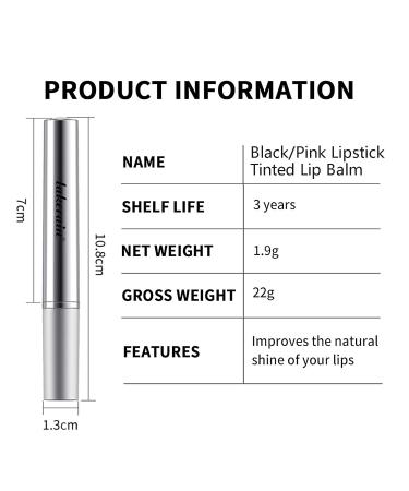 LuckNest 2Pcs Honey Lipstick Tinted Lip Balm Black and Pink Lipstick Hydrating Natural Glossy Lip Balm Sheer Lightweight Color Moisturizing Lip Makeup Lip Care Balm for Repairing Dry Lips - Buy Online on GoSupps.com