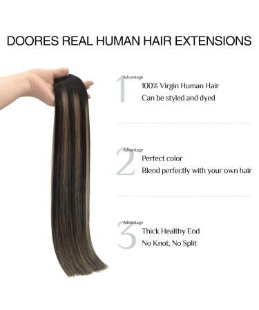 Doores Real Hair Extensions Seamless - Balayage Natural Black to Light Blonde 40cm (16 inch) | 110g Remy Clip-In Extensions for Effortless Style - Buy Online on GoSupps.com