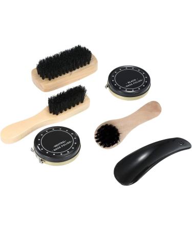 KOCAN 8PCS Shoe Shine Care Kit Black and Neutral Polish Brushes for Boots Shoes Sneakers Style 1 - Buy Online on GoSupps.com
