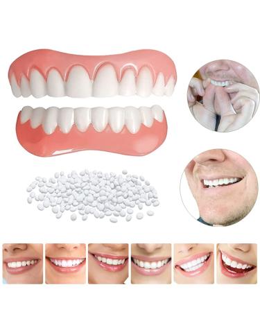Instant Fake Teeth Dental Veneers - Upper & Lower Jaw Dentures Repair Kit for Temporary Tooth Restoration - Fix Your Smile At Home in Minutes! - Buy Online on GoSupps.com