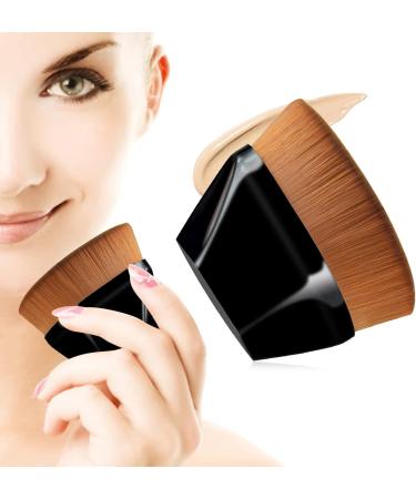 Foundation Makeup Brush | Kabuki Face Blush Liquid Powder Flat Top Brush for Blending Liquid Cream Flawless Powder Cosmetics with1 Protective Case(Black 1pc) - Buy Online on GoSupps.com