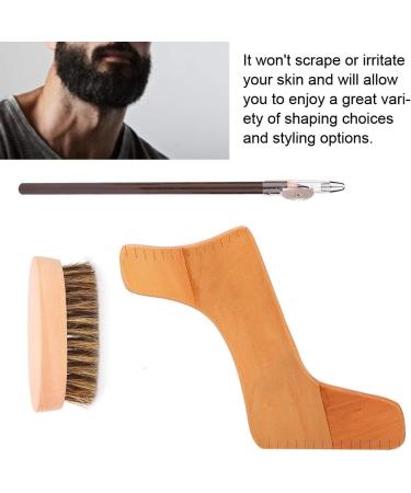 Beard Shaping Tool Set Men's Beard Shaping Tools 20*14*4.5cm Wooden Mustache Brush Husband Hairstyle Brush for Boyfriend Papa - Buy Online on GoSupps.com