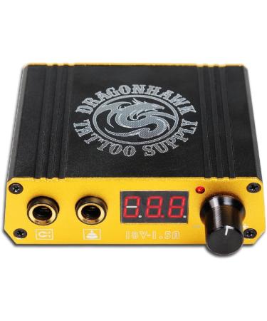 Dragonhawk LCD Dual Tattoo Machine Power Supply Foot Pedal Clip Cord - Golden - Buy Online on GoSupps.com