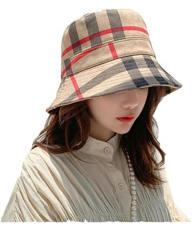 RUINUO Women's Cotton Plaid Bucket Hat - Colorful Sun Hat for Summer Travel - Buy Online on GoSupps.com