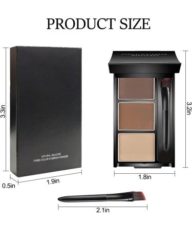 Erinde Eyebrow Powder Makeup Palette 3 Colors Brow Powder Palette w/ Brush Dark & Light Brown Eyebrow Tinted Powder Filler to Shape Natural Eyebrows Long-Lasting Waterproof Eyebrow Makeup Kit #Warm Coffee - Buy Online on GoSupps.com