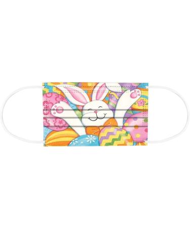 WEXCV 50 Pack Easter Masks for Adults - Disposable 3-Layer Breathable Protection with Bunny & Egg Print - Perfect for Men & Women - Ideal for Easter & Daily Use - Buy Online on GoSupps.com