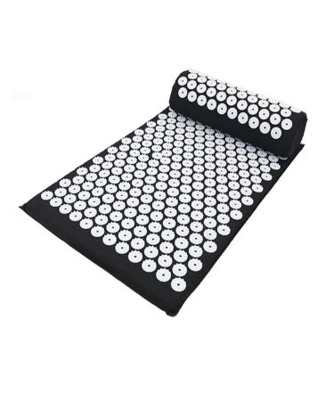 Dunlap massage cushion Massage matte Matt Massage Yoga Matt Acupressure Relieve Stress Back Body Pain Spike Matte Acupuncture Lattice Massage pillow (Size: Black)