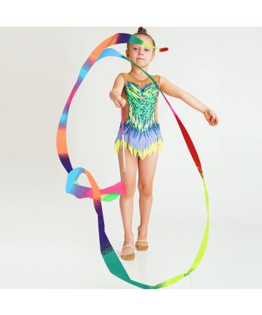 SAVITA Dance Ribbons - 78.7 Inch Gymnastics Ribbon Streamers for Kids & Adults - Twirling Ribbons with Dancer Wand - Perfect for Dancing Training & Birthday Parties - 2pcs - Buy Online on GoSupps.com