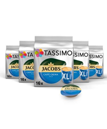 Tassimo Kapseln Jacobs Caff Crema Mild XL 80 Kaffeekapseln 5Pack 5 x 16 Getr nke Crema Mild Single - Buy Online on GoSupps.com