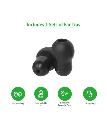 Buy Comfortable Silicone Replacement Ear Tips for Stethoscopes | 1 Pair Black Earplugs & Parts - International Shipping Available - Buy Online on GoSupps.com