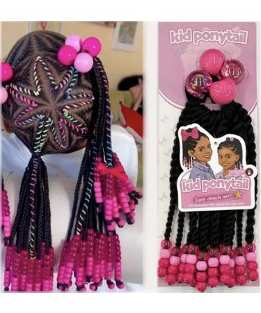 Kids Braided Ponytail with Beads & Double Bubbles - Clear Baby Blue & Silver - International Shipping - Buy Online on GoSupps.com