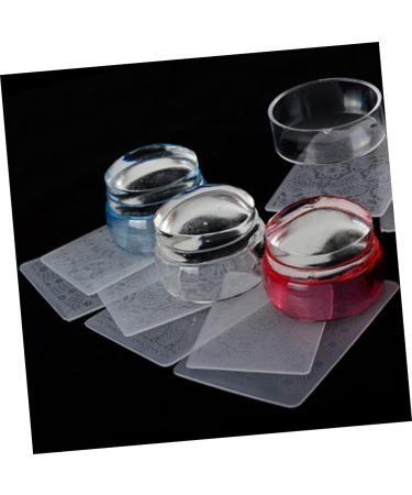 Beavorty 2 Set nail stamping plate nail art stamping tool nail art stamper nail art tool nail stamp kit clear nail polish nail tools nail stamper white manicure scraper 3*3*2cm White - Buy Online on GoSupps.com