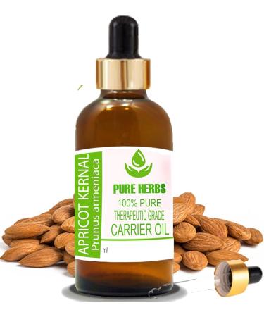 Pure Herbs Apricot Kernel Oil 50ml | Natural Therapeutic Carrier Oil with Pipette | International Shipping - Buy Online on GoSupps.com