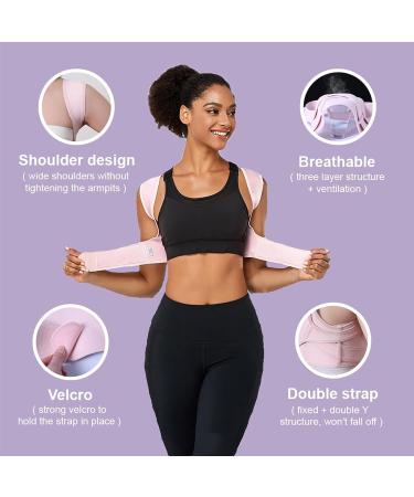 Back Straightener Corrector Adjustable Back Corrector - Effective Back Corrector Braces for Women Men Pink Medium - Buy Online on GoSupps.com
