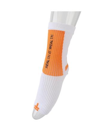 Buy Foot Sleeve for Flexible Movement - Compression Sports Heel Socks (White & Orange) - International Shipping Available - Buy Online on GoSupps.com
