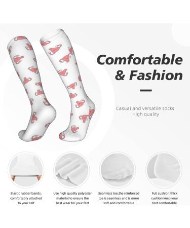 Buy Happy Crazy Uterus White Compression Socks for Men & Women - 15-20 mmHg for Running & Cycling Support - Buy Online on GoSupps.com