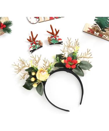 IYOU Christmas Headband Set Green Leaf Hair Piece Xmas Tree Hair Clips Halloween Costume Hair Accessories for Women and Girls - Buy Online on GoSupps.com