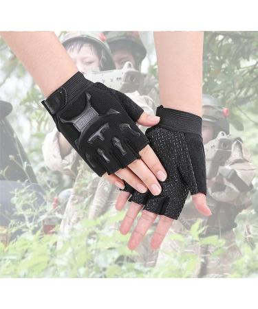 Integkoos Children's Racing Bike Gloves - Half-Finger MTB & Roller Skate Anti-Slip Training Gloves for Young Girls - Short Sports Gloves for Riding Fishing Golf - Black - Buy Online on GoSupps.com