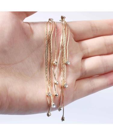 Shop Boho CZ Tassel Chain Earrings - Gold Drop & Crystal Dangle Jewelry for Women & Girls - Buy Online on GoSupps.com