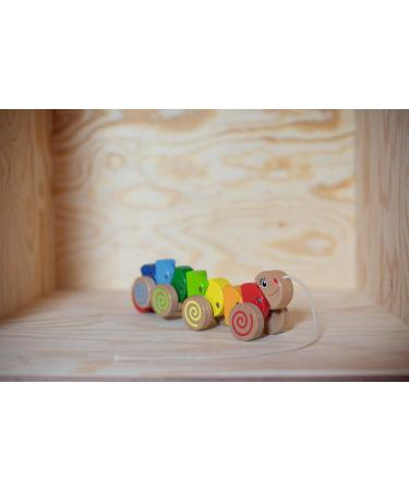 Eichhorn Pull-Along Caterpillar - 32 cm Beech Wood Toy | International Shipping Available - Buy Online on GoSupps.com