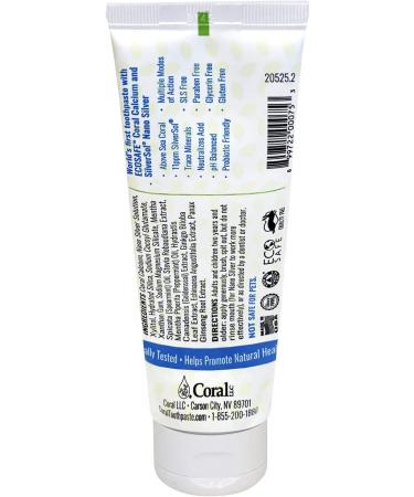 Coral White Nano Silver Mint Toothpaste - Natural Fluoride Free Teeth Whitening - SLS Free - Coral Calcium & Nano Silver Infused - 4 Ounce (Pack of 4) - Buy Online on GoSupps.com
