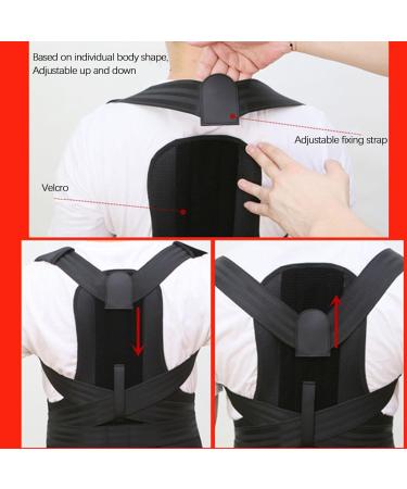 70-140kg Plus Size Back Brace Posture Corrector For Men Women Dual Compression Elastic Back Support Belt Pain Relief For Neck Back Shoulders Lumbar Support Belt gift 3XL Black - Buy Online on GoSupps.com