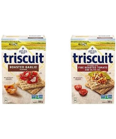 Triscuit Roasted Garlic 200g with Triscuit Roasted Tomato Olive Oil 200g