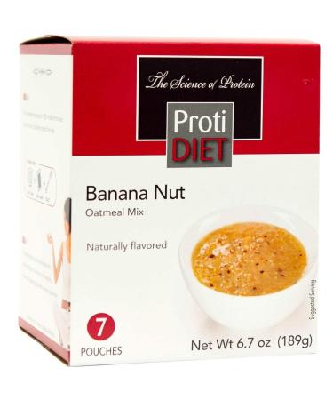 ProtiDiet Oatmeal - Banana Nut (7/Box) - High Protein 15g - Low Calorie - Low Fat Banana Nut 0.95 Ounce (Pack of 7)