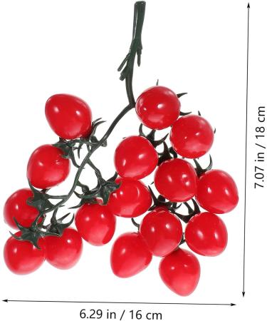 Ciieeo 2pcs String Simulated Cherry Tomatoes Fake Tomatoes Fruits Faux Cherry Tomatoes Ornament Plant Decorations Kid Toy Home Ornament Vegetable Pvc Child Red Small Tomatoes Redx2pcs 18X16CMx2pcs - Buy Online on GoSupps.com