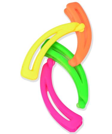 4 Pack Bright Neon Colored Banana Hair Clip 80s Accessories