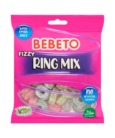 Bebeto Gummy Candies Assortment Flavors 150g Packs (3 Fizzy Ring Mix) Fizzy Ring Mix 3