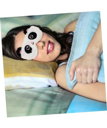 Angoily Plush Silk Eye Mask Set - 2pcs Cartoon Blindfolds for Sleep & Travel Comfortable Satin Eye Cover for Adults - Black & White - Buy Online on GoSupps.com