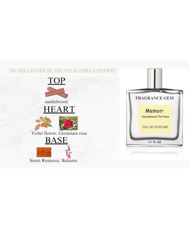 Fragrance Gem Memoir EDP Unisex Perfume | Fresh Citrus Woody | Spray for Men & Women | Strong & Long Lasting Fragrance - Pure Mysore Sandalwood Perfume 50 ML - Buy Online on GoSupps.com