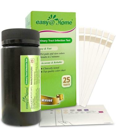 EasyHome 25 Urinary Tract FSA Eligible UTI Test Strips - FDA Cleared OTC Urine Test - Monitor Bladder Health - Urinalysis (UTI-25P) 25 Count - Buy Online on GoSupps.com