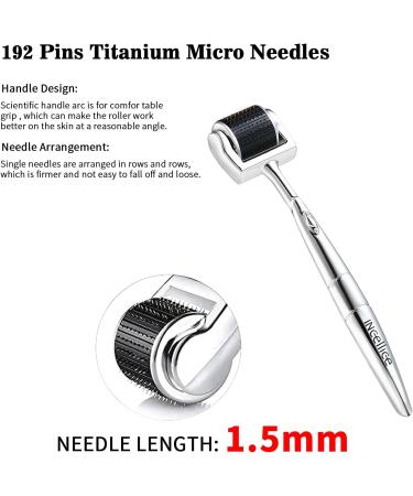 INCELLICE Derma Roller 1.5mm Beard and Hair Growth Roller for Men and Women 192 Real Individual Titanium Microneedling Roller for face - Buy Online on GoSupps.com