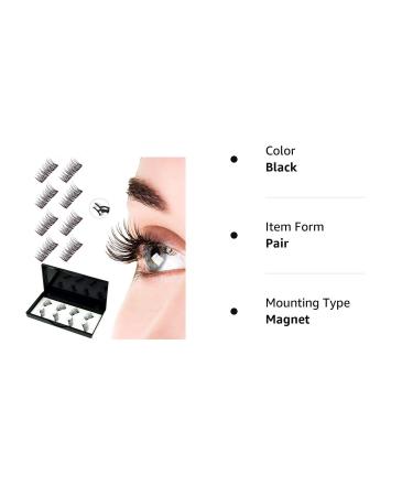 Half Eye No Glue Magnetic Eyelashes - Natural Look, Reusable False Lashes with 2 Magnets & Applicator - 1 Count - Buy Online on GoSupps.com