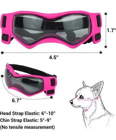 Petleso Dog Glasses for Small Breeds - Anti-UV Protection Windproof Pet Sunglasses with Adjustable Straps for Outdoor Activities Pink V-Shape - Buy Online on GoSupps.com