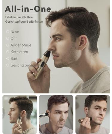 UNIBONO All-in-One Rechargeable Nasal Hair Cutter Kit | Painless Nose Trimmer for Men with Mini Facial & Eyebrow Razor | Green - Buy Online on GoSupps.com