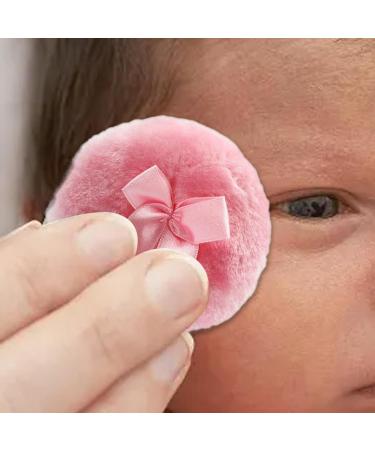Furry Powder Puff Ultra Soft Round Makeup Powder Puff with Ribbon Bow | Body Powder Applicator for Baby Kid Adult Dry Makeup Tool for Applying Powders Pink - Buy Online on GoSupps.com